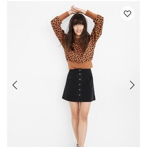 SOLD Madewell black denim skirt with snap buttons